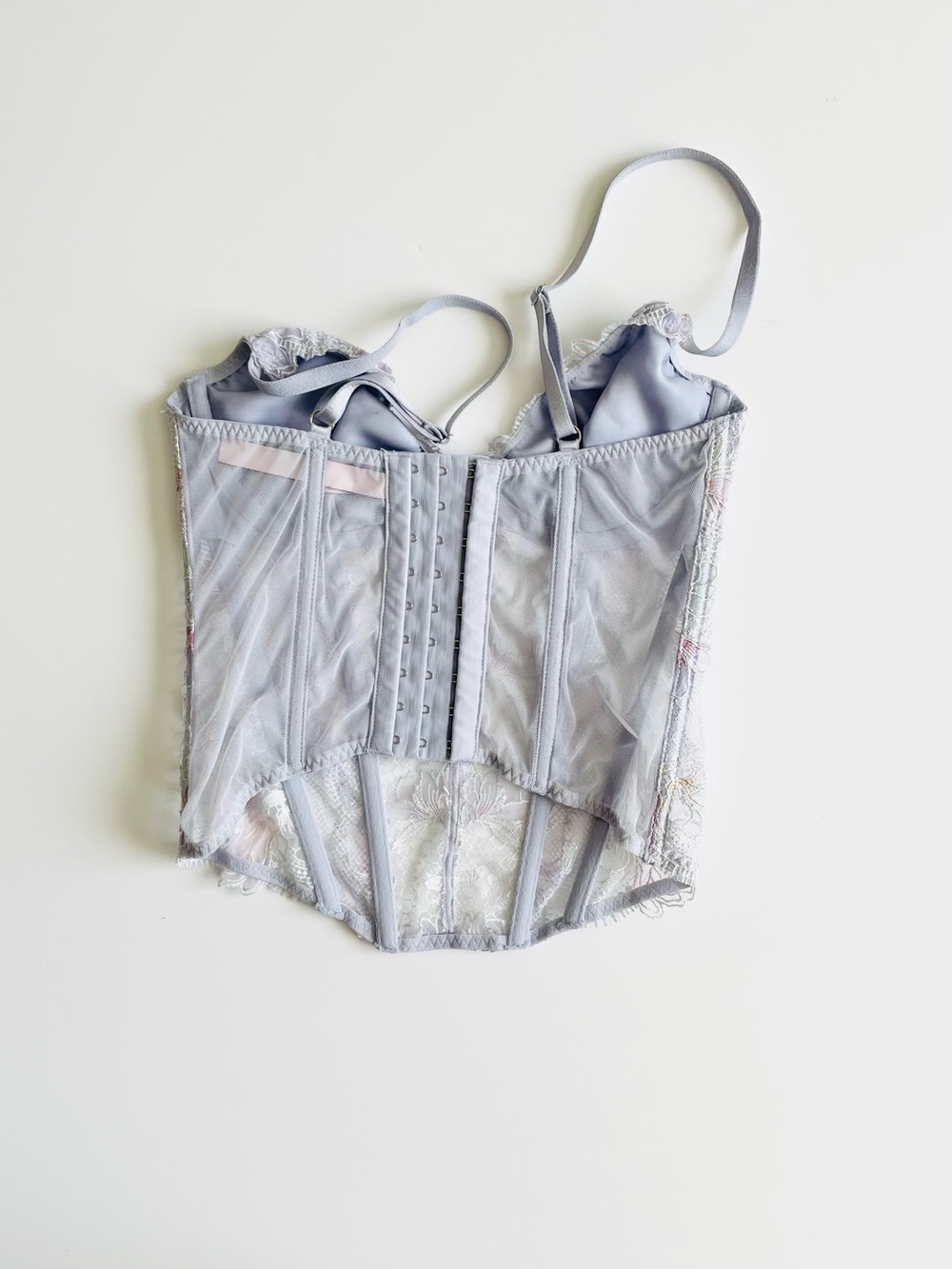SMALL Victoria’s Secret purple embroidered unlined bustier corset top - Picture 3 of 4